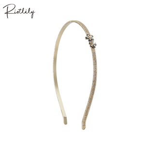 Riotlily艾特里里森影迷踪发箍锆石花朵优雅送女友礼物圣诞礼物