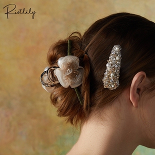 Riotlily艾特里里湖光莫奈隐藏式 发饰强力固定不滑落抓夹圣诞礼物