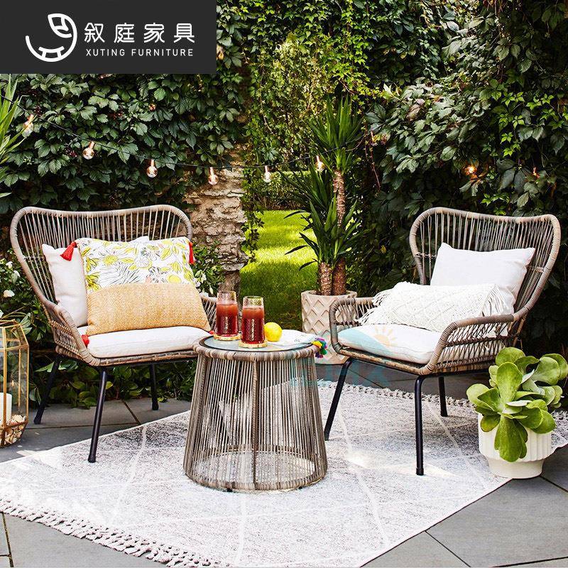 阳台桌户外休闲茶几组合藤件椅别墅子庭院22-4-20-景椅区洽谈小桌