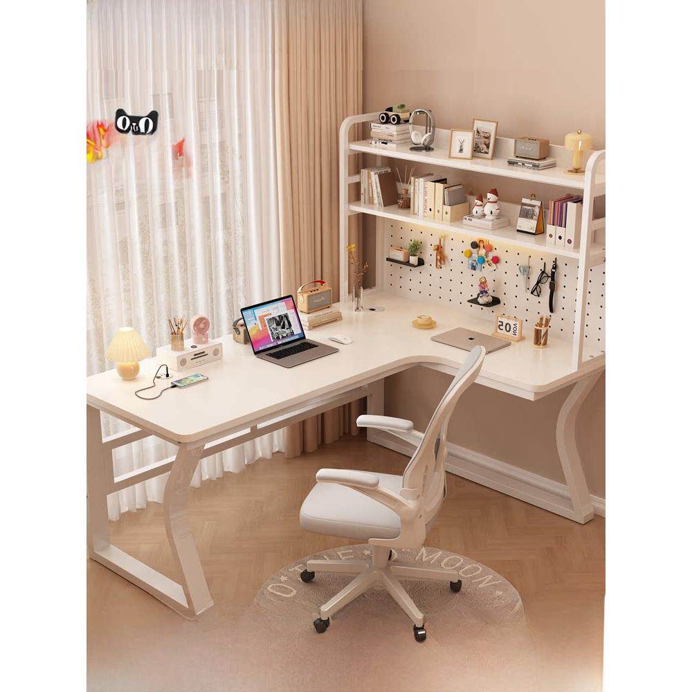 实木角桌学生学习写作书架集成桌家庭简单现代办公桌面电脑桌