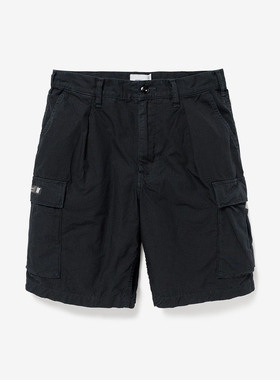 WTAPS MILS9602 /SHORTS COTTON. RIPSTOP黑色工装五分裤短裤25SS