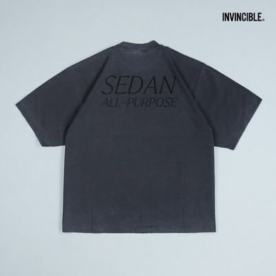 SEDAN字母印花水洗做旧短袖T恤