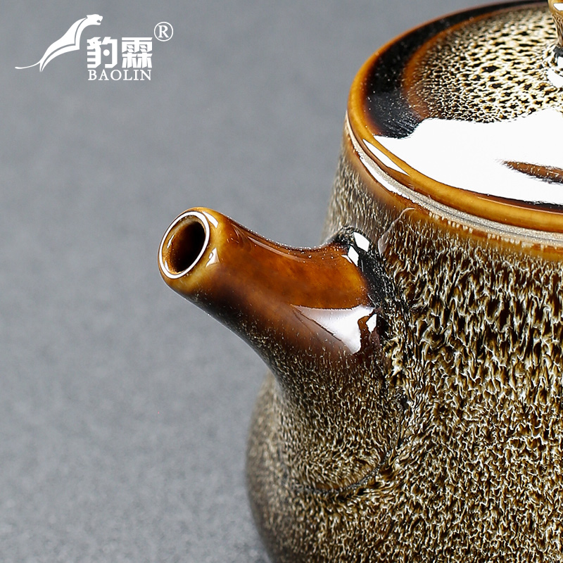 窑变泡茶壶单壶陶瓷家用煮茶器茶水壶茶具功夫单个日常办公喝配件