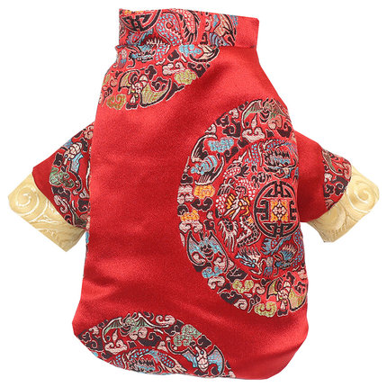 狗狗衣服新年唐装泰迪博美法斗小型犬冬季宠物过年猫咪衣服秋冬装