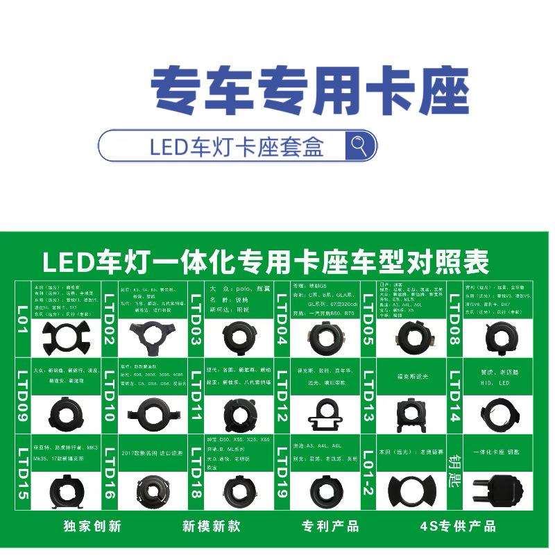 专车专用汽车大灯专用led卡座H1H7灯盘灯座一体优品改装件