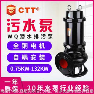 30kw防洪排涝潜水排污泵 防汛排水潜水污水泵 300WQ800