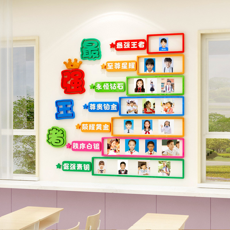 班级纸小学教室布置装饰学生评比表照片栏每周之星立体