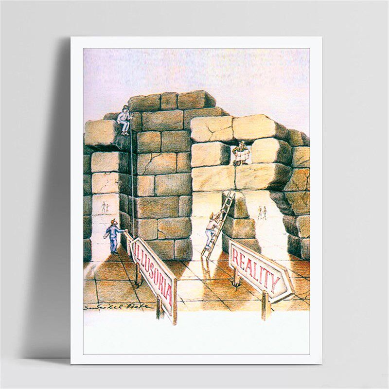 咨询室心理挂画关图心理学挂画 错觉图挂图测试图装饰画框画