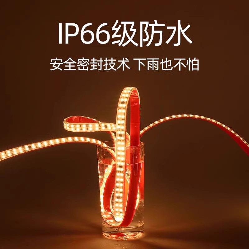 超亮别墅屋檐灯带庭院外墙亮化led灯条220v户外防水柔性装饰室外图片