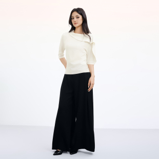 拉蒂寇资商场同款 子直筒阔腿休闲裤 2026春夏季 长裤 女 新款 袁泉同款