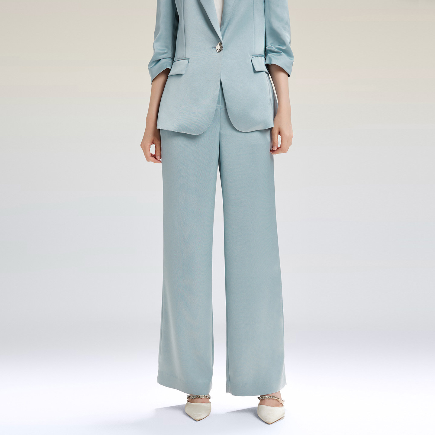 三醋酸拉蒂寇资商场同款2026春夏新款通勤商务西裤直筒阔腿长裤女