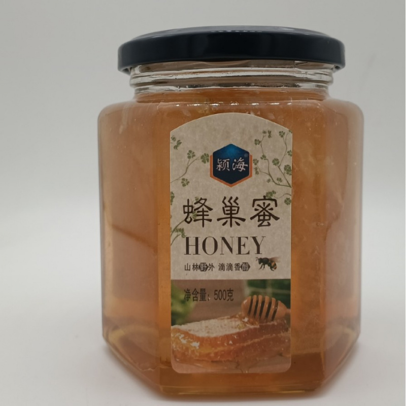 爆款瓶装蜂巢蜜500g百花蜜成熟蜂巢蜜一件蜂蜜