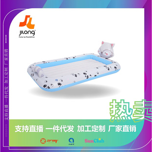 JILONG充气床懒人空气床可折叠植绒午休床垫加高充气儿童气垫