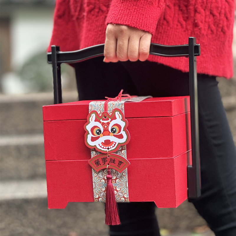 2025高档中式锦盒蛇年年货礼盒新年包装盒糖果饼干送礼品盒子商用
