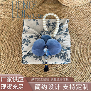 中式青花瓷款风吕敷礼盒供应 伴手礼中秋节礼盒包装吕敷布