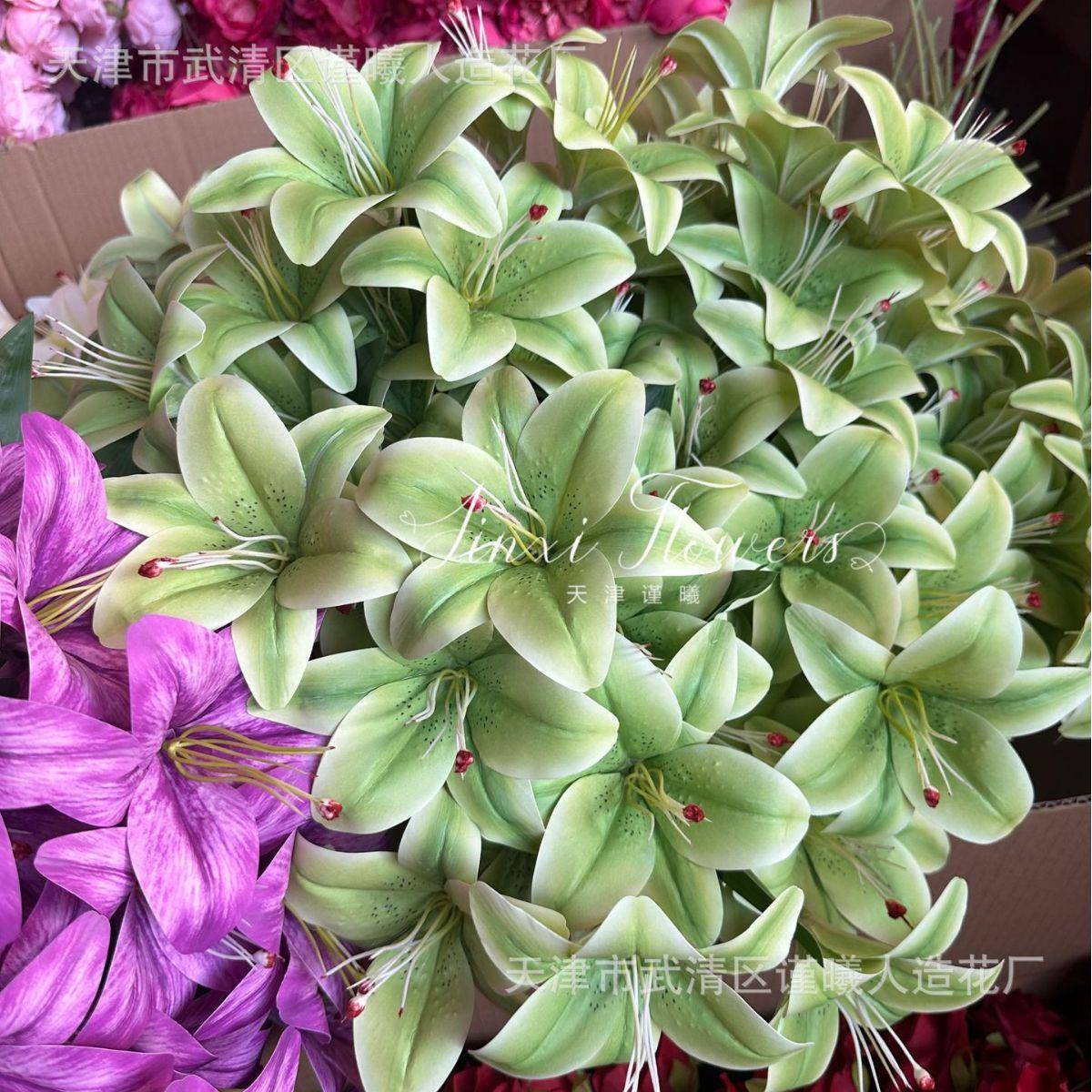 3D礼香摄庆水百合婚婚仿真X-09花家居客厅装饰插花户外拍摄影道具