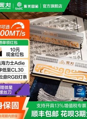 云彣紫光国芯32G 16Gx2 DDR5 6000 6800内存条台式机超频RGB灯条