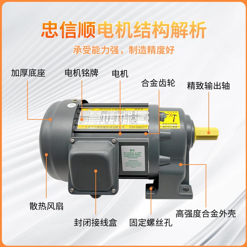 2出轴式定速200220V/380V小型8三相交流减卧速电机排屑齿轮机减速