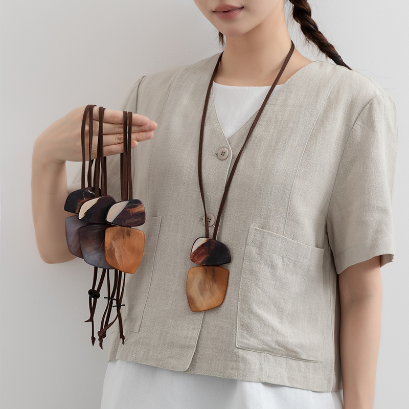 LIELRAM裂冉百搭几何项链毛衣链