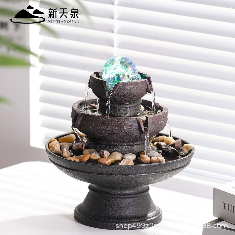 店铺招财旺财流水生财摆件风水球循环水创意装饰公司前台开业送礼