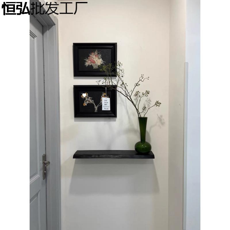 15宽墙壁书架隔板壁挂式展示架一字板上墙碳化层板走廊玄关置