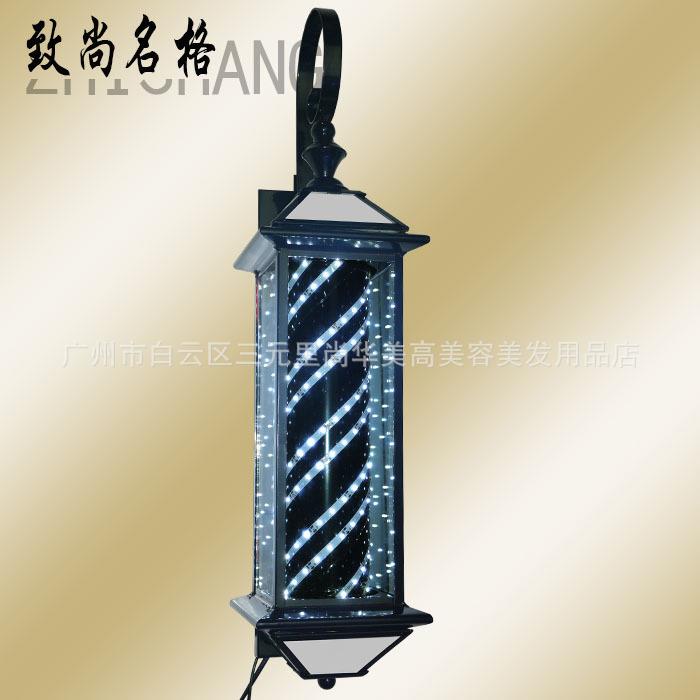 美发复古转灯LED理发店转灯标志灯发廊灯箱亮户外半圆挂墙防水白