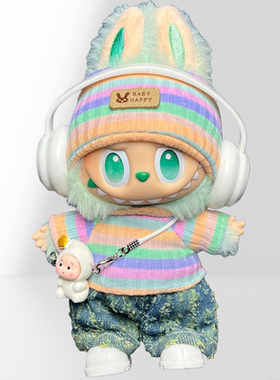 仅衣服Labubu娃衣一二三代17cm平静希望绿色青提果果拉布布衣服潮