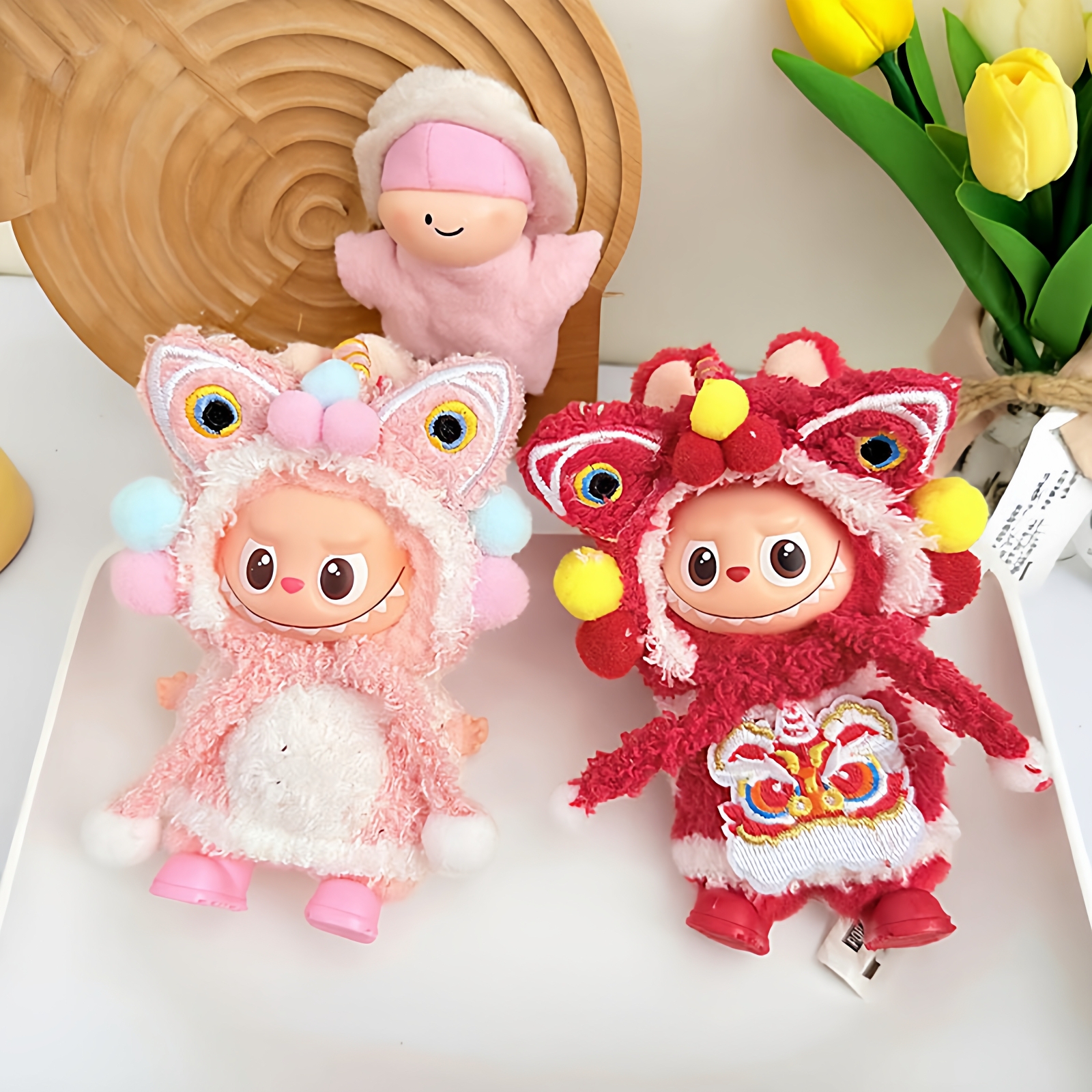 4代迷你Labubu衣服新年贺岁娃衣