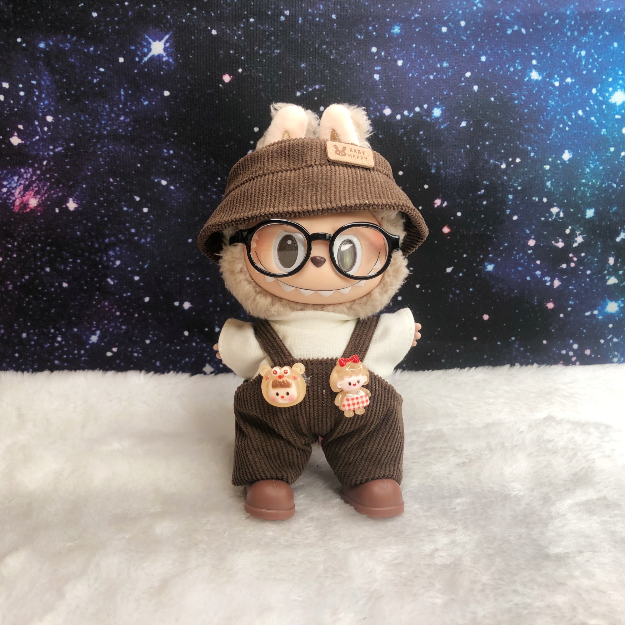 适用labubu娃衣123代拉布布衣服