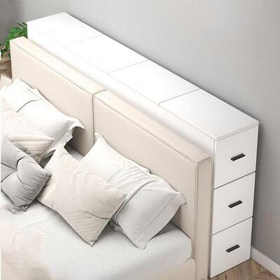 床头床尾夹缝长条窄收纳柜飘窗抽屉柜阳台换鞋柜沙发边柜定制定做