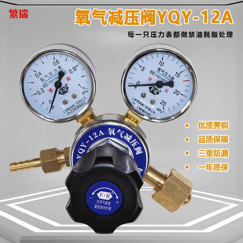 YQY-12A氧气减压阀 氧气压力表气体减压表减压器O2压力表上海繁瑞