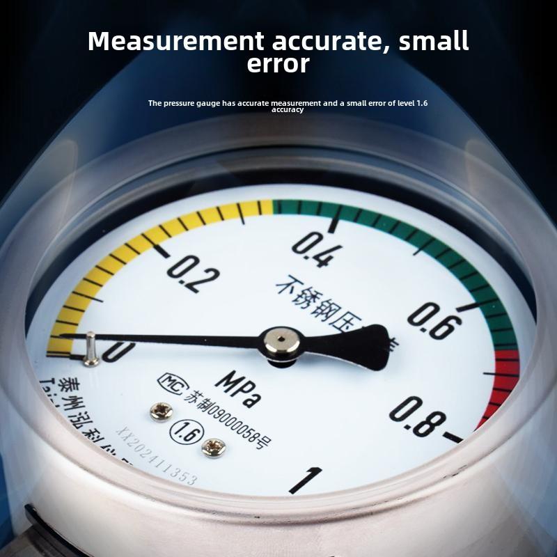 304不锈钢压力表Y100Bf不锈钢防震压力表水压力表空气压力表耐高