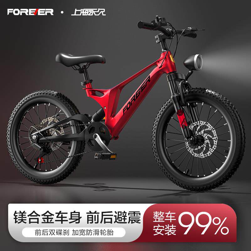 FOREVER永久儿童车22寸男孩适用变速山地车 镁合金双碟煞设计