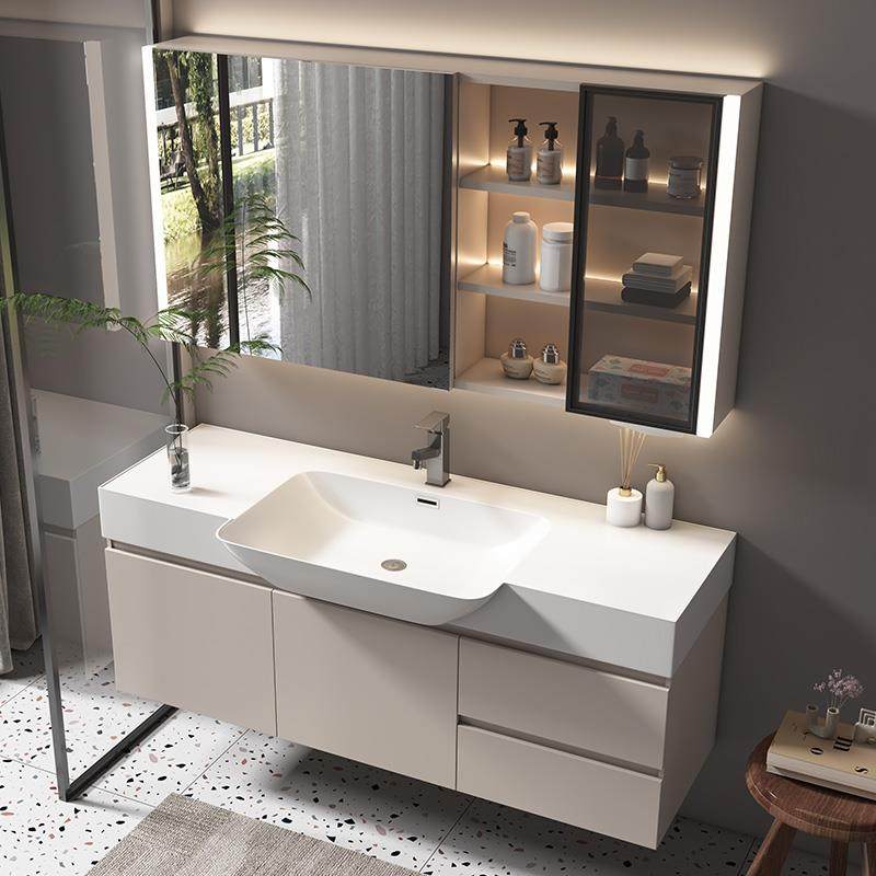 40cm宽大肚一体盆浴室柜超薄极窄小户型卫生间窄边陶瓷洗手台萧山