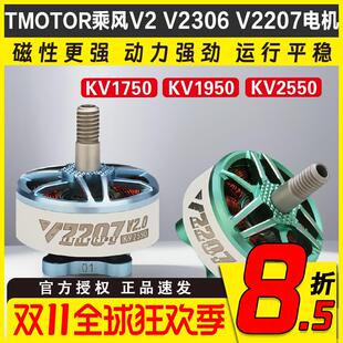 TMOTOR乘风V2无刷电机V2207马达V2306穿越机 5寸2.0竞速FPV花飞V3