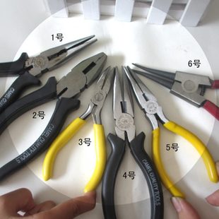 睿新5寸尖嘴钳子直头尖咀钳125mm铆钉工具尖头拆链条老虎钳卡簧钳