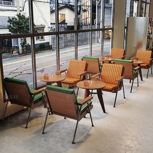 吧小酒馆桌椅工业风咖啡厅奶茶店休闲卡座沙发复古酒吧桌椅