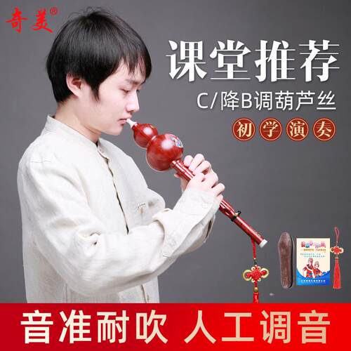 奇美葫芦丝乐器C调降B调初学入门小学生成人专业演奏型仿木纹耐用
