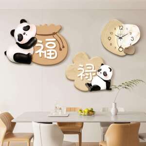 好运熊猫装饰画现代简约客厅走廊过道墙壁挂饰寓意好家居饰品挂画