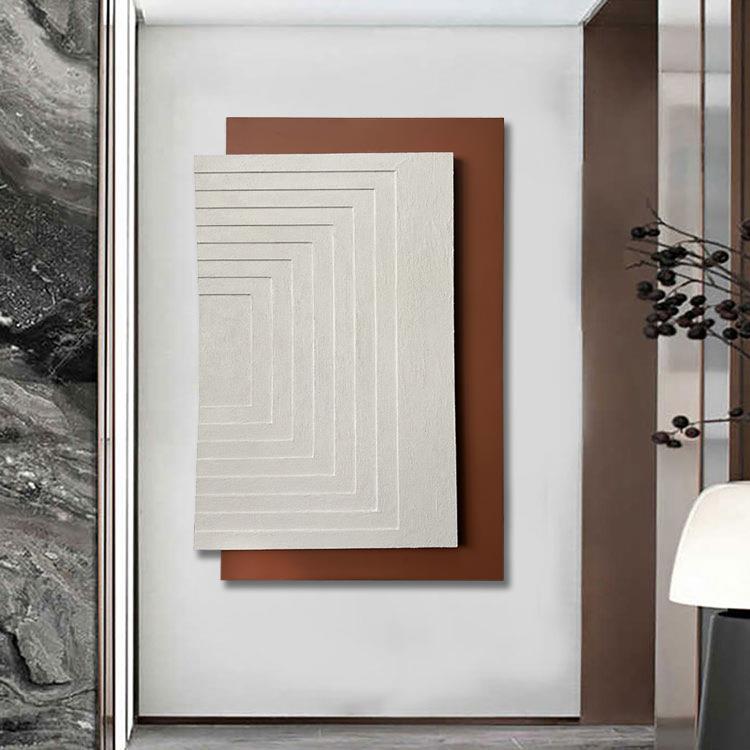 手绘油画抽象木雕客厅装饰画现代简约餐厅挂画立体肌理