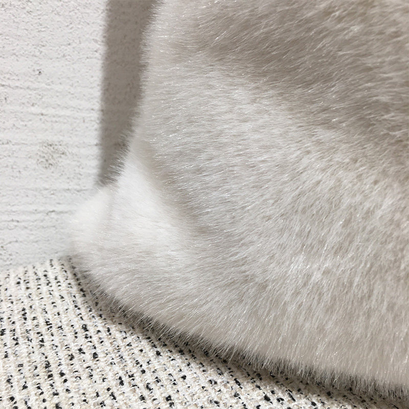 欧式奢华自然皮草抱枕白色仿貂毛靠枕样板间沙发床头靠垫