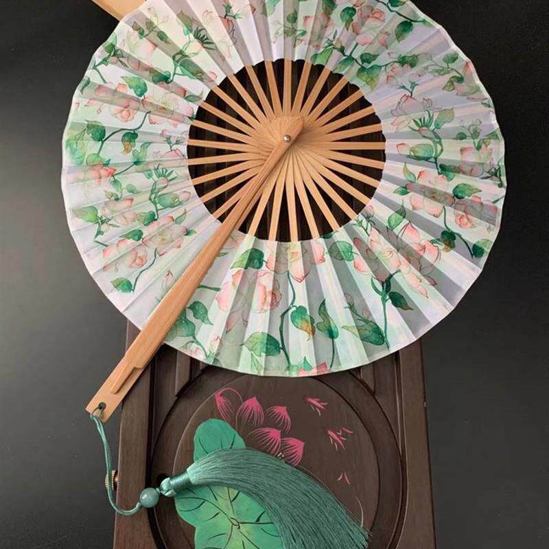 式扇子卷腰伴娘夏季实用大号端风度油古风团小仙女