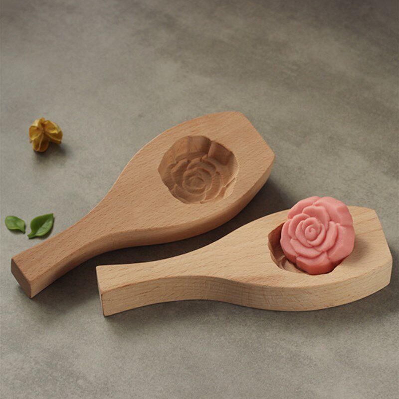 玫瑰山药绿豆糕点模具模型印具木质传统烘焙压蒸糕冰皮压模