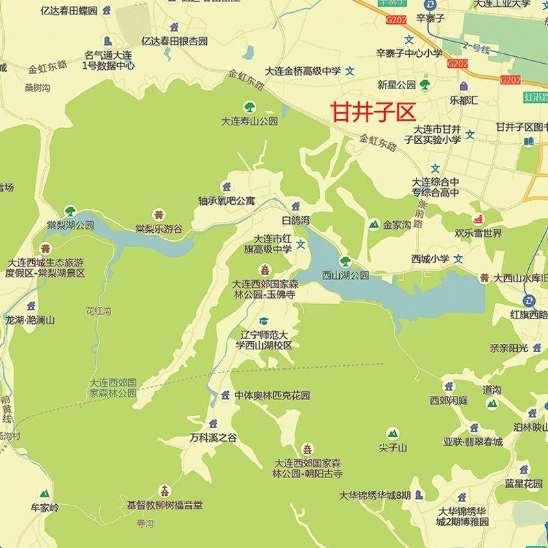 大连市地图图办公室挂图防水墙壁超大饰画