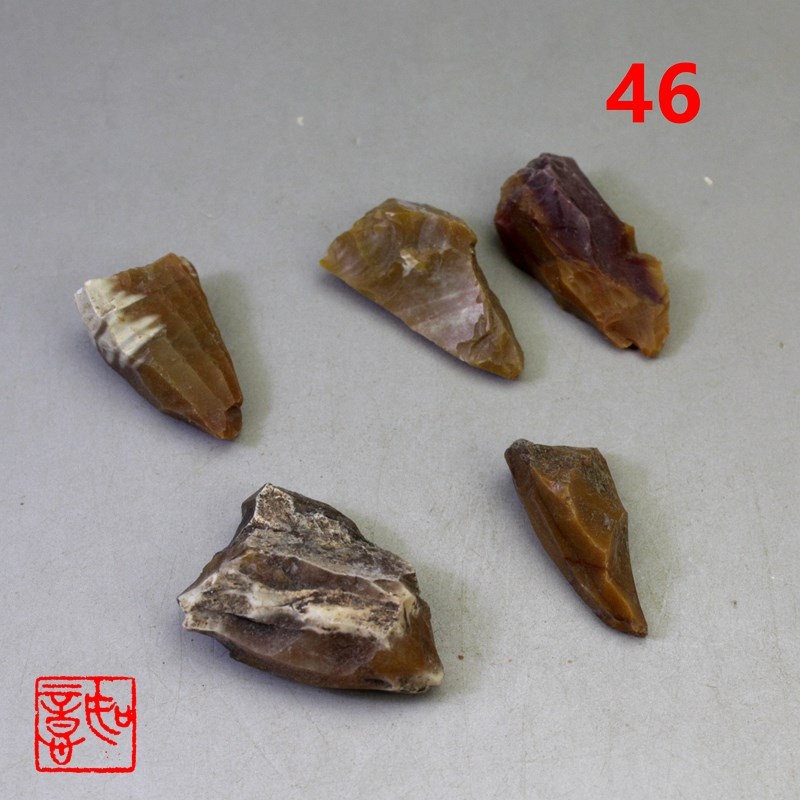 打制玛瑙石史前文化刮削器红山文明科普教学研学教具标细石器