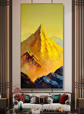 室内饰画日照金山肌理画沙发背景墙画客厅玄挂画手绘山水风景