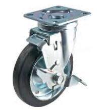 CNGS100-R 4寸米思米 黑色橡胶活动轮 安装高度130MM