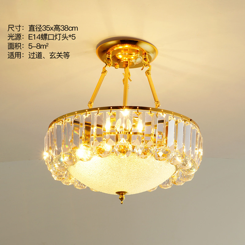 水晶过道灯玄关走廊阳台灯具欧式现代大气奢华灯饰创意时尚