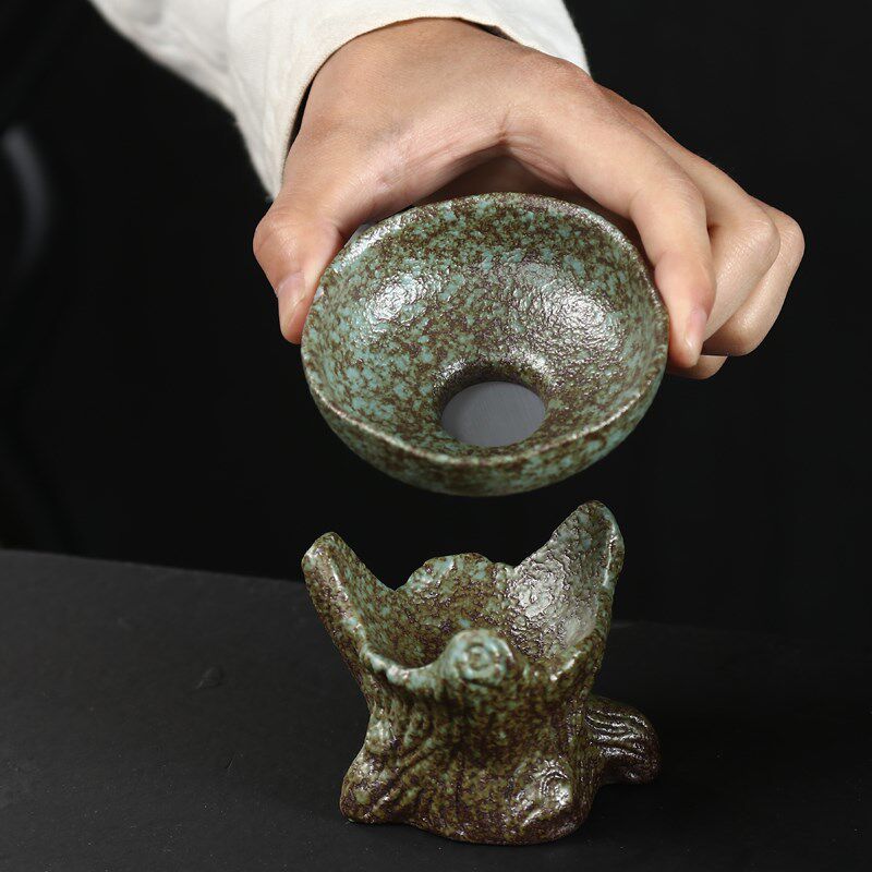 粗陶茶漏茶创意茶叶茶隔功夫茶具泡茶漏斗