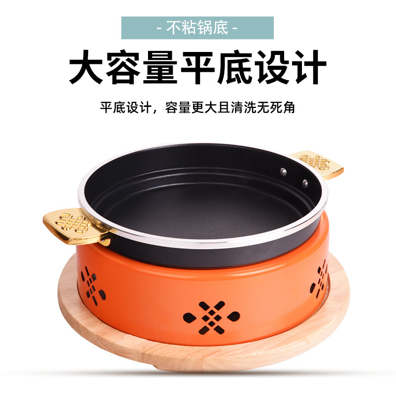 商用圆形牛蛙锅干锅酒精粘麻辣香锅耳烤鱼炉龙大容量虾海鲜锅